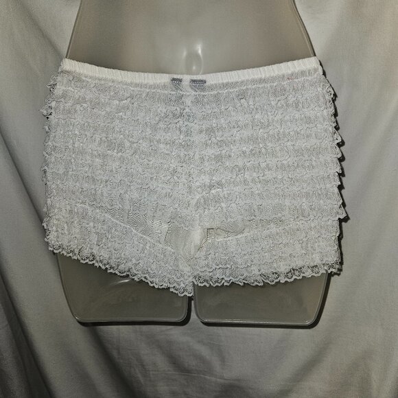 NEW XL Rumba Ruffled Booty Shorts WHITE Plus Size - Picture 1 of 16